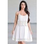 Beige Lace Boho Dress, Cute Juniors Summer Dress