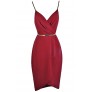 burgundy red wrap dress, cute burgundy party dress