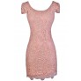 Pink Lace Pencil Dress