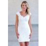 Off White Lace Rehearsal Dinner and Bridal Shower Dress
