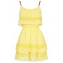 Cute Summer Dress, Bright Yellow Tiered Crochet Lace Dress, Bohemian Summer Dress, Bright Yellow Layered Dress