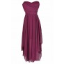 Berry Purple Chiffon and Lace Midi Dress, Berry Purple Chiffon Party Dress