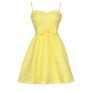 Bright Yellow Sundress, Cute Juniors Dress, Yellow Bridesmaid Dress, Bright Yellow Bow Dress, Yellow Party Dress