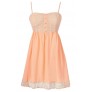 Peach Lace Babydoll Dress, Cute Peach Lace Summer Dress, Cute Juniors Dress, Lace Bustier Dress