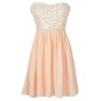 Pink Shimmer Lace Strapless Dress, Pale Pink Lace Bridesmaid Dress, Pink Lace Prom Dress, Pink Lace Chiffon Party Dress