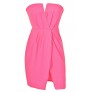 Neon Pink Chiffon Dress, Hot Pink Summer Party Dress, Neon Pink Tulip Skirt Dress