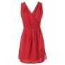 Red Chiffon Cocktail Dress, Red Chiffon Party Dress, Bright Red Chiffon Tulip Dress, Cute Juniors Dress