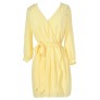 Bright Yellow Summer Dress, Cute Juniors Dress, Yellow Wrap Dress