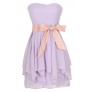 Lavender Purple and Pink Chiffon Ruffle Party Dress, Lavender Purple Chiffon Bridesmaid Dress, Lavender Purple Ruffle Dress