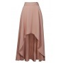 Nude High Low Maxi Skirt, Cute Beige Summer Maxi Skirt, High Low Beige Skirt