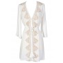 Cute Ivory Beach Coverup, Ivory and Beige Embroidered Beach Coverup, Beach Embroidered Coverup