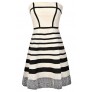 Cute Black and Beige Stripe Dress, Black and Ivory Stripe Dress, Cute Black and Ivory Summer Dress, Black and Beige Party Dress