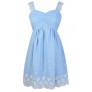 Blue and White Sundress, Blue and Ivory Embroidered Dress, Pale Blue Dress, Blue and White Summer Dress