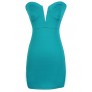 Sexy Teal Dress, Teal Bodycon Dress, Teal Bustier Dress, Teal Plunging Neckline Dress, Teal Club Dress, Cute Teal Dress