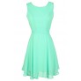 Mint Open Back Dress, Mint Chiffon Dress, Mint Summer Dress, Cute Mint Dress, Mint Party Dress, Mint Cocktail Dress, Mint Sundress