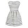 Cute Black and Ivory Stripe Dress, Black and Ivory A-Line Dress, Black and Ivory Stripe Dress, Cute Black and Off White Summer Dress, Black and Ivory Dress