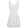 Cute White Dress, White Summer Dress, White Button Down Dress, Cute White Sundress