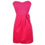 Hot Pink Dress, Cute Pink Bow Dress, Hot Pink Party Dress, Pink Strapless Dress, Cute Pink Summer Dress