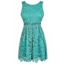 Teal Lace Dress, Cute Teal Dress, Teal Lace Bridesmaid Dress, Teal Lace Rhinestone Dress, Teal Summer Dress, Teal Lace Rhinestone A-Line Dress, Teal A-Line Lace Dress