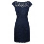 Navy Lace Dress, Navy Lace Pencil Dress, Cute Navy Lace Dress, Navy Lace Bridesmaid Dress, Navy Lace Fitted Dress