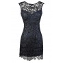 Navy Lace Dress, Cute Navy Lace Dress, Navy Lace Pencil Dress, Navy ...