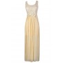 Gold Maxi Dress, Gold Crochet Lace Dress, Gold Shimmer Dress, Gold Prom Dress, Beautiful Gold Dress, Gold Bohemian Dress