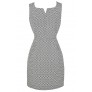 Cute Work Dress, Black and White Dress, Business Casual Dress, Printed Sheath Dress, Circle Pattern Dress