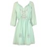 Cute Mint Dress, Mint Summer Dress, Mint Embroidered Dress, Mint Party Dress, Mint A-Line Dress, Mint Chiffon Dress