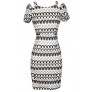 Black and White Dress, Missoni Style Dress, Black and White Missoni Style Dress, Black and White Chevron Dress, Black and White Wave Pattern Dress, Cute Black and White Dress