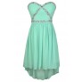 Cute Prom Dress, Mint Prom Dress, Mint High Low Dress, Beaded High Low Dress, Embellished High Low Dress, Mint Party Dress, Mint Cocktail Dress