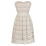 Beige Lace Dress, Ivory Lace Dress, Beige Lace Rehearsal Dinner Dress, Ivory Lace Rehearsal Dinner Dress, Cute Rehearsal Dinner Dress, Cute Bridal Shower Dress, Beige Lace Bridal Shower Dress, Strapless Beige Lace Dress, Strapless Ivory Lace Dress, Beige 