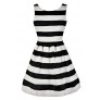 Black and White Stripe Dress, Black and Ivory Stripe Dress, Cute Black and White Dress, Black and White Stripe A-Line Dress