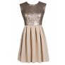 Beige Sequin Dress, Gold Sequin Party Dress, Beige Sequin Cocktail Dress, Cute New Years Dress, Cute Holiday Dress, Beige and Gold Sequin Dress, Gold Sequin A-Line Dress, Beige Sequin A-Line Dress, Beige Sequin Cocktail Dress