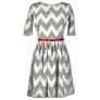 Cute Chevron Dress, Black and White Chevron Dress, Cute Holiday Dress, Cute Christmas Dress, Chevron A-Line Dress, Cute Belted Dress, Cute Party Dress, Chevron Party Dress