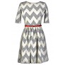 Cute Chevron Dress, Black and White Chevron Dress, Cute Holiday Dress, Cute Christmas Dress, Chevron A-Line Dress, Cute Belted Dress, Cute Party Dress, Chevron Party Dress