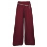 Burgundy Red Wide Leg Holiday Pants