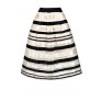 Black and Ivory Stripe Skirt, Cute Stripe Skirt, Black and Ivory Stripe A-line Skirt