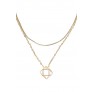 Cute Gold Necklace, Double Chain Necklace, Gold Charm Pendant, Gold Cage Necklace, Gold Cage Pendant, Cute Gold Jewelry