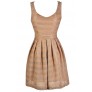 Mocha Party Dress, Mocha A-Line Dress, Cute Cocktail Dress, Cute Party Dress, Taupe Party Dress, Taupe A-Line Dress