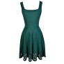 Hunter Green A-Line Dress, Hunter Green Party Dress, Cute Green Dress, Green Lasercut Dress, Green Eyelet Dress, Green Summer Dress, Dark Green A-Line Dress, Dark Green Party Dress