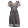 Cute Grey Dress, Grey Embroidered Dress, Grey lace Dress, Grey Party Dress, Grey Summer Dress