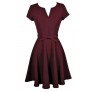 Cute Burgundy Dress, Burgundy Bow Dress, Burgundy A-Line Dress, Burgundy Capsleeve Dress, Burgundy Party Dress