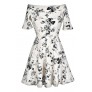 Black and White Floral Print Dress, Black and Ivory Floral Print Dress, Cute Black and Ivory Dress, Cute Floral Print Dress, Floral Print A-Line Dress, Floral Print Party Dress