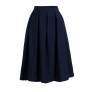 Navy A-Line Skirt, Navy Pleated Skirt, Navy High Waisted A-Line Skirt, Cute Work Skirt, Navy Work Skirt