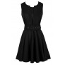 Cute Black Dress, Little Black Dress, Black Belted Dress, Black Belted A-Line Dress, Black Work Dress, Black Party Dress