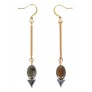 Cute Drop Earrings, Cute Stone Earrings, Cute Jewelry, Cute Dangle Earrings, Gold and Stone Drop Earrings, Grey Stone Earrings