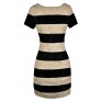 Black and Beige Lace Dress, Black and Beige Stripe Dress, Black and Beige Lace Stripe Dress, Cute Black and Beige Dress, Black and Beige Pencil Dress, Black and Beige Work Dress, Cute Work Dress, Lace Pencil Dress