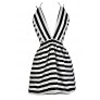 Cute Black and Ivory Dress, Black and Ivory Stripe Dress, Black and Ivory A-Line Dress, Black and Ivory Stripe Party Dress, Black and Ivory Stripe Cocktail Dress