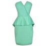 Cute Mint Dress, Mint Peplum Dress, Strapless Mint Dress, Mint Party Dress, Mint Cocktail Dress