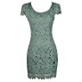 Crochet Lace Capsleeve Pencil Dress, Sage Crochet Lace Dress, Mint Crochet Lace Dress, Green Crochet Lace Dress, Cute Summer Dress, Crochet Lace Summer Dress, Crochet Lace Pencil Dress